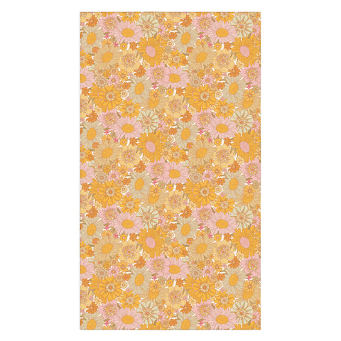 Iveta Abolina Retro Florals 70s Cream Tablecloth