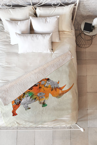 Iveta Abolina Rhino Fleece Throw Blanket