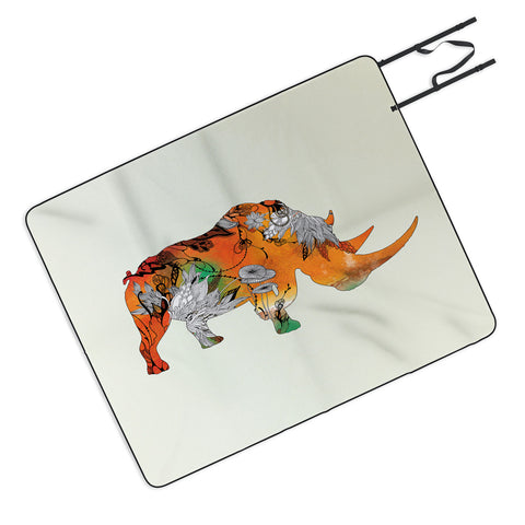 Iveta Abolina Rhino Picnic Blanket