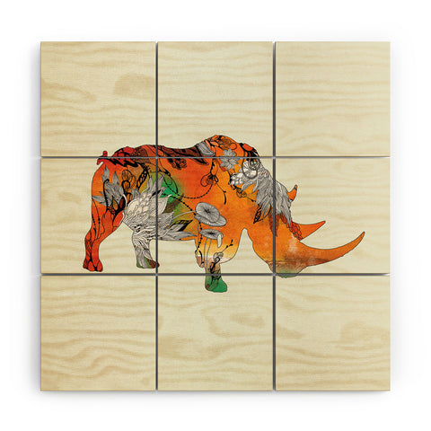 Iveta Abolina Rhino Wood Wall Mural