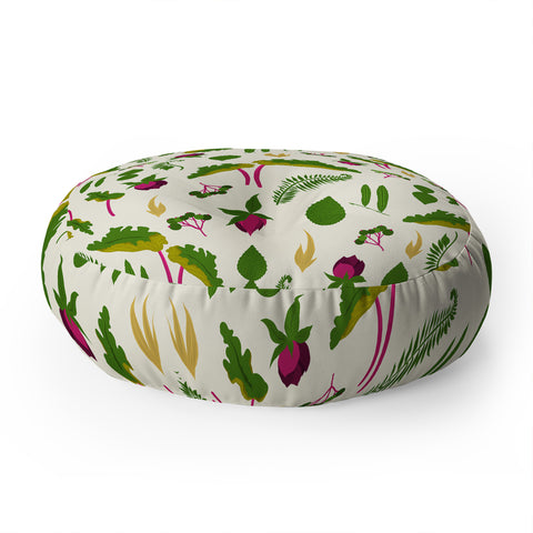 Iveta Abolina Rhubarb Garden Floor Pillow Round