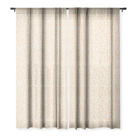 Iveta Abolina Rolling Hill Arches Coral Sheer Window Curtain