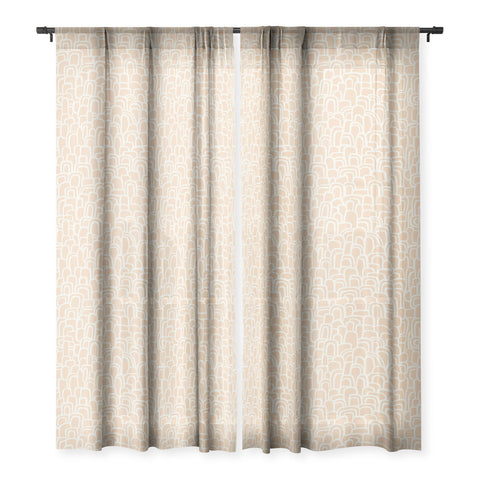 Iveta Abolina Rolling Hill Arches Coral Sheer Window Curtain