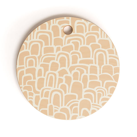 Iveta Abolina Rolling Hill Arches Coral Cutting Board Round