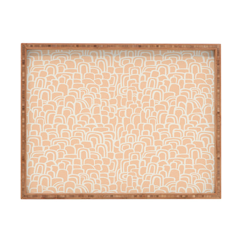 Iveta Abolina Rolling Hill Arches Coral Rectangular Tray
