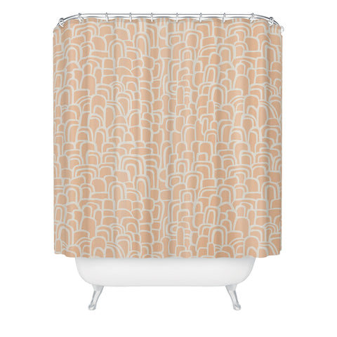 Iveta Abolina Rolling Hill Arches Coral Shower Curtain