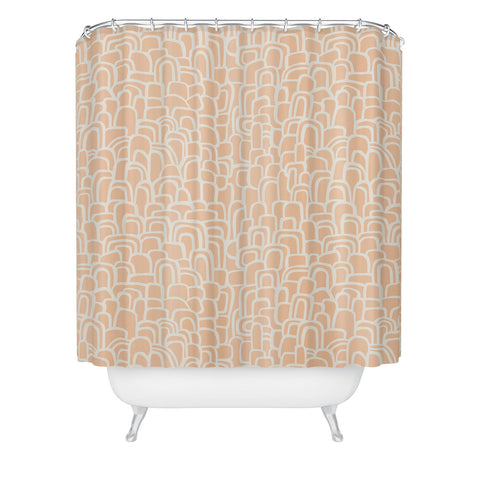 Iveta Abolina Rolling Hill Arches Coral Shower Curtain