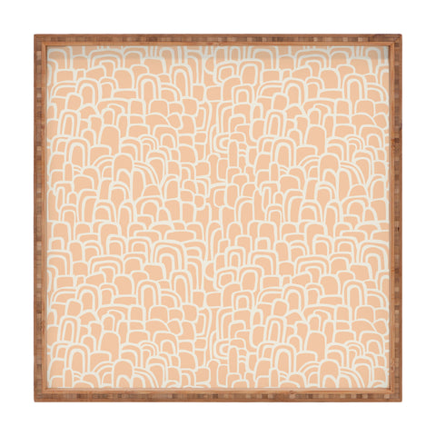 Iveta Abolina Rolling Hill Arches Coral Square Tray