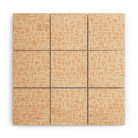 Iveta Abolina Rolling Hill Arches Coral Wood Wall Mural