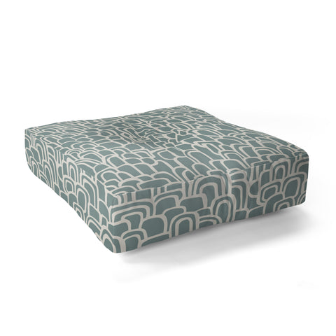 Iveta Abolina Rolling Hill Arches Teal Floor Pillow Square