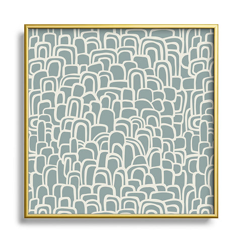 Iveta Abolina Rolling Hill Arches Teal Square Metal Framed Art Print