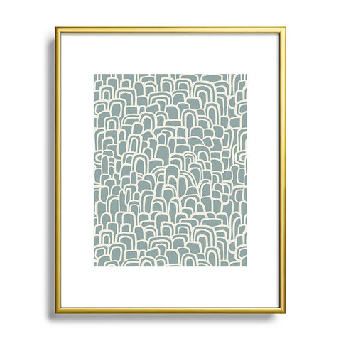 Iveta Abolina Rolling Hill Arches Teal Metal Framed Art Print
