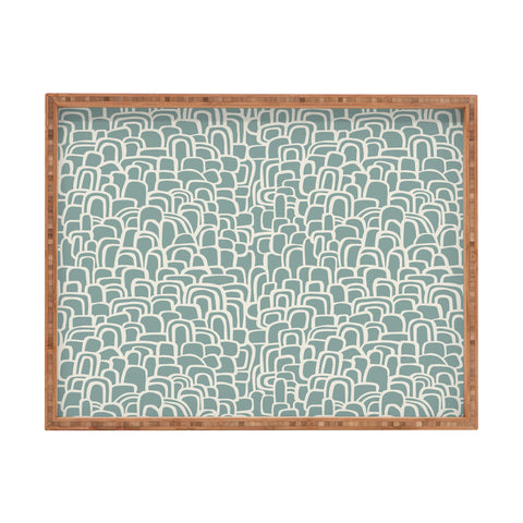 Iveta Abolina Rolling Hill Arches Teal Rectangular Tray