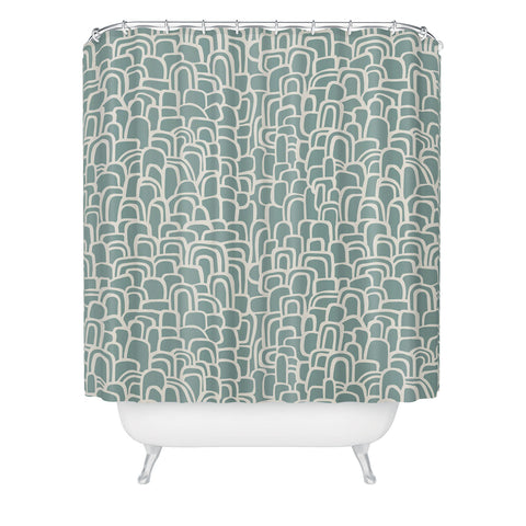 Iveta Abolina Rolling Hill Arches Teal Shower Curtain