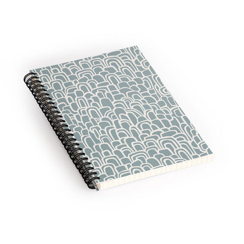 Iveta Abolina Rolling Hill Arches Teal Spiral Notebook