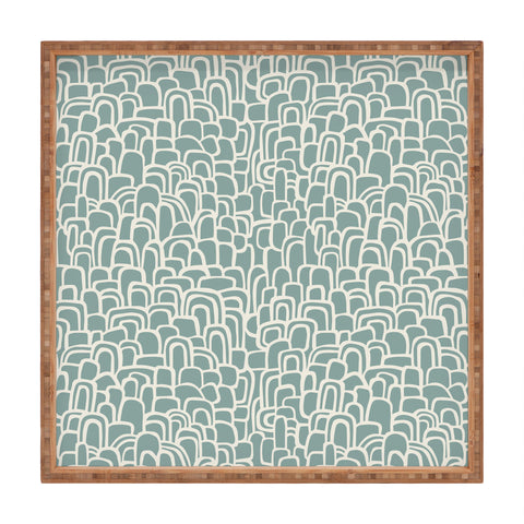 Iveta Abolina Rolling Hill Arches Teal Square Tray