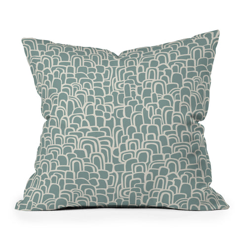 Iveta Abolina Rolling Hill Arches Teal Throw Pillow