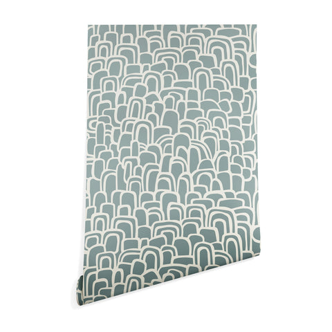 Iveta Abolina Rolling Hill Arches Teal Wallpaper