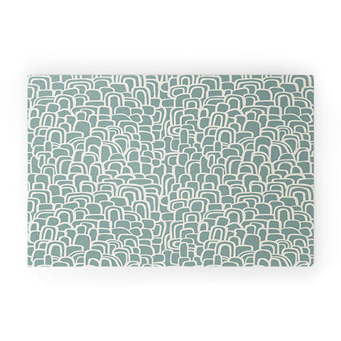 Iveta Abolina Rolling Hill Arches Teal Welcome Mat