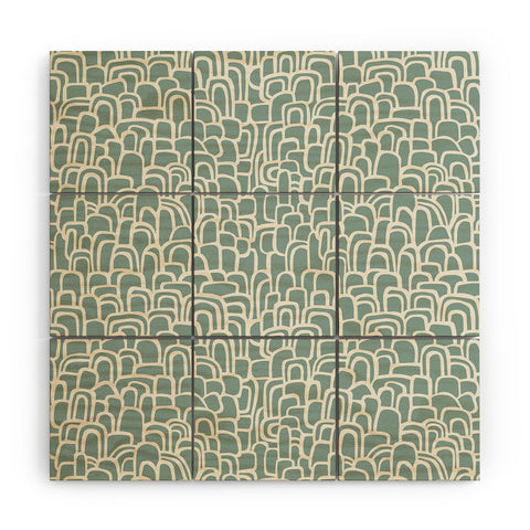 Iveta Abolina Rolling Hill Arches Teal Wood Wall Mural