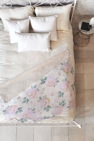 Iveta Abolina Rose Taffy Fleece Throw Blanket