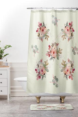 Iveta Abolina Rose Tan Shower Curtain And Mat