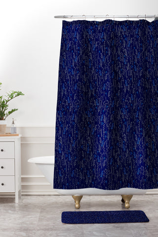 Iveta Abolina Royal Blue Silk Shower Curtain And Mat