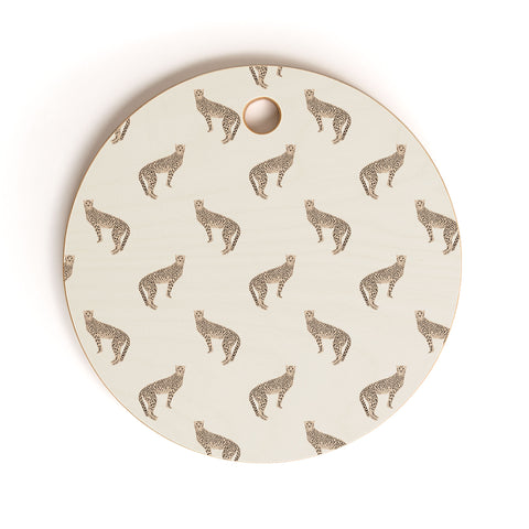 Iveta Abolina Sand Cheetah Cutting Board Round