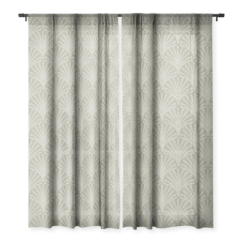 Iveta Abolina Scallop Fan Sage Sheer Window Curtain