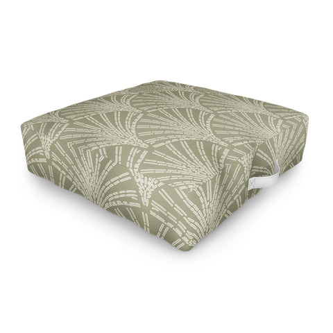 Iveta Abolina Scallop Fan Sage Outdoor Floor Cushion