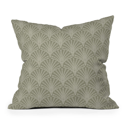 Iveta Abolina Scallop Fan Sage Throw Pillow