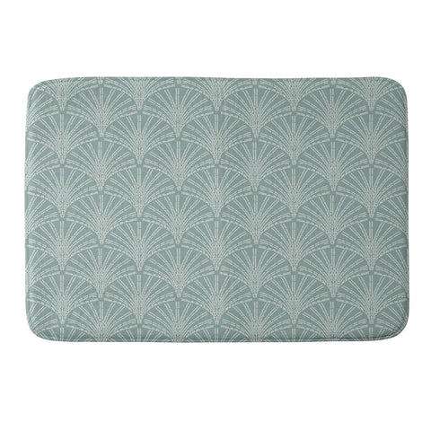 Iveta Abolina Scallop Fan Teal Memory Foam Bath Mat