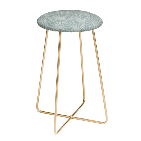 Iveta Abolina Scallop Fan Teal Counter Stool