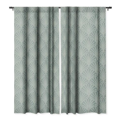 Iveta Abolina Scallop Fan Teal Blackout Window Curtain
