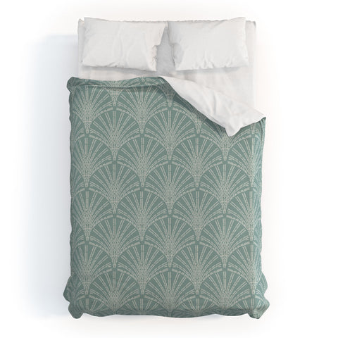 Iveta Abolina Scallop Fan Teal Duvet Cover