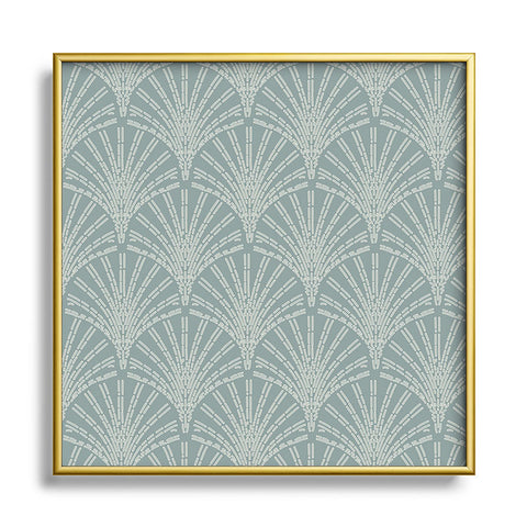 Iveta Abolina Scallop Fan Teal Square Metal Framed Art Print