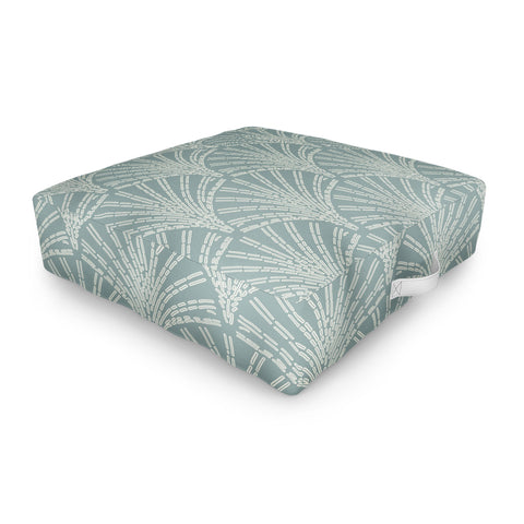 Iveta Abolina Scallop Fan Teal Outdoor Floor Cushion