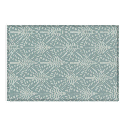 Iveta Abolina Scallop Fan Teal Outdoor Rug
