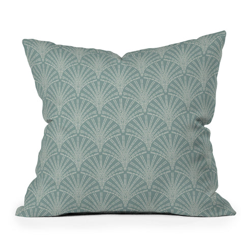 Iveta Abolina Scallop Fan Teal Throw Pillow
