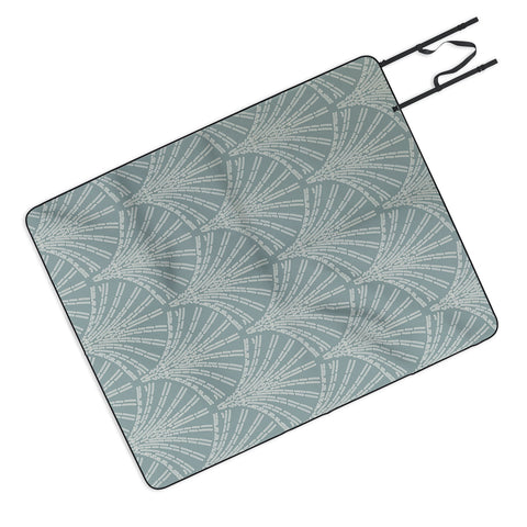 Iveta Abolina Scallop Fan Teal Picnic Blanket
