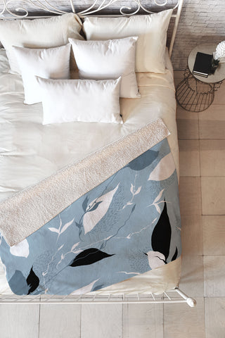 Iveta Abolina Scandi Ice Blue Fleece Throw Blanket