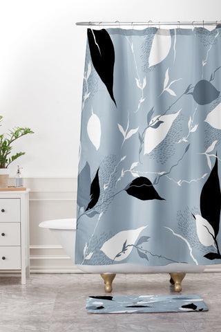 Iveta Abolina Scandi Ice Blue Shower Curtain And Mat
