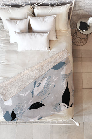 Iveta Abolina Scandi Ice Tan Fleece Throw Blanket