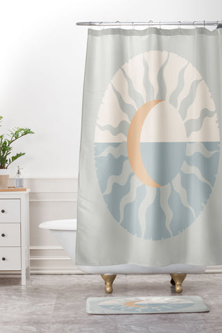 Iveta Abolina Seafoam Sunset Shower Curtain And Mat