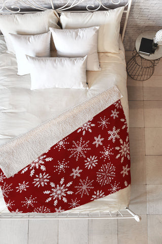 Iveta Abolina Silent Night Red Fleece Throw Blanket