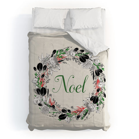 Iveta Abolina Silver Dove Christmas Noel Comforter