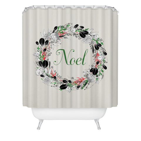 Iveta Abolina Silver Dove Christmas Noel Shower Curtain