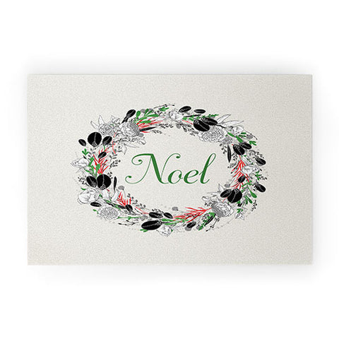 Iveta Abolina Silver Dove Christmas Noel Welcome Mat