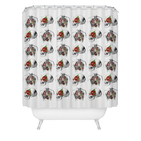 Iveta Abolina Skulls And Roses Shower Curtain