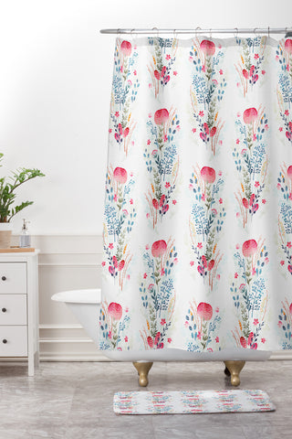 Iveta Abolina Strawberry Punch Shower Curtain And Mat